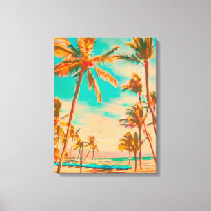 PixDezines Strand/Hawaii/Baai/Turquoise Canvas Afdruk
