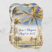 PixDezines  strand/kobalt Kaart (Voorkant / Achterkant)