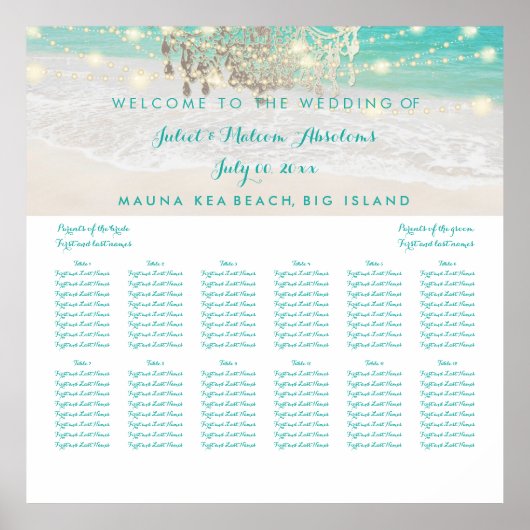 PixDezines strand/kronenlijsten/plaatsingsschema Poster (Voorkant)