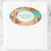 PixDezines  strandscène Ovale Sticker (Tas)