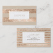 PixDezines strepen/faux roze champagne folie Visitekaartje (Voorkant / Achterkant)