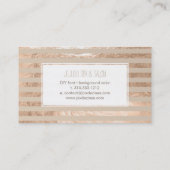 PixDezines strepen/faux roze champagne folie Visitekaartje (Achterkant)