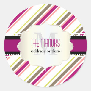 PixDezines strepen/Kerst/DIY kleuren Ronde Sticker