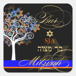PixDezines-structuur van het leven/Bar Mitzvah/diy Vierkante Sticker
