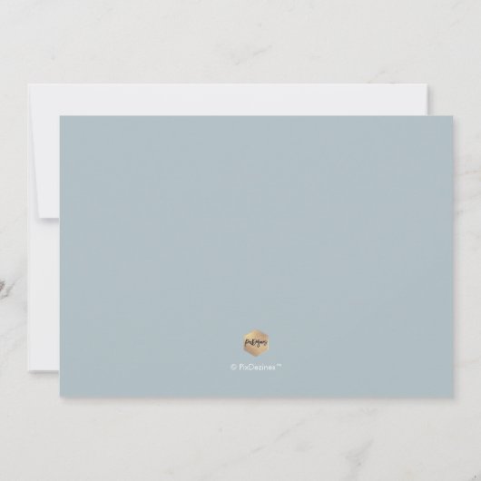 PixDezines Stusty Blue Modern Script Save the Date Kaart (Achterkant)