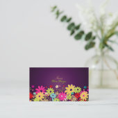 PixDezines Summer Blooms, BusinessCard Visitekaartje (Staand voorkant)