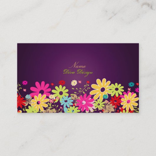 PixDezines Summer Blooms, BusinessCard Visitekaartje (Voorkant)