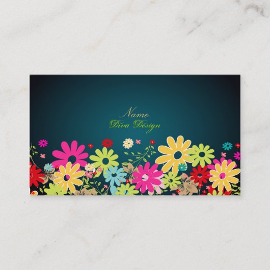 PixDezines Summer Blooms, BusinessCard Visitekaartje (Voorkant)