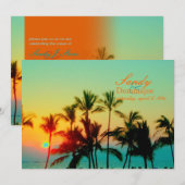 PixDezines Sunset at A-Bay/tropische bruiloft Kaart (Voorkant / Achterkant)