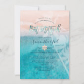 PixDezines surft op Beach Bat Mitswa uitnodiging (Voorkant)