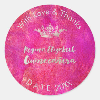 PixDezines Sweet 15/Silver Crown/DIY Hartelijk dan Ronde Sticker