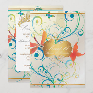 PixDezines SWEET 16/BUTTERFLIES/SWIRLS/DRAGONFLIES Kaart