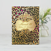 PixDezines Sweet 16/prinses/leopard Kaart (Staand voorkant)