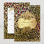 PixDezines Sweet 16/prinses/leopard Kaart (Voorkant / Achterkant)