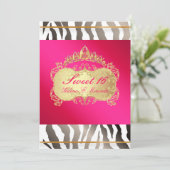 PixDezines Sweet 16/Zebra Stripes Kaart (Staand voorkant)