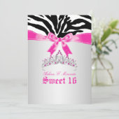 PixDezines Sweet 16/Zebra Stripes Kaart (Staand voorkant)