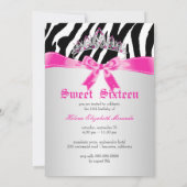 PixDezines Sweet 16/Zebra Stripes Kaart (Achterkant)