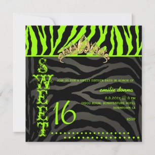 PixDezines Sweet 16/Zebra Stripes Kaart