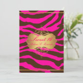PixDezines Sweet 16/Zebra Stripes Kaart (Staand voorkant)