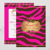 PixDezines Sweet 16/Zebra Stripes Kaart (Voorkant / Achterkant)