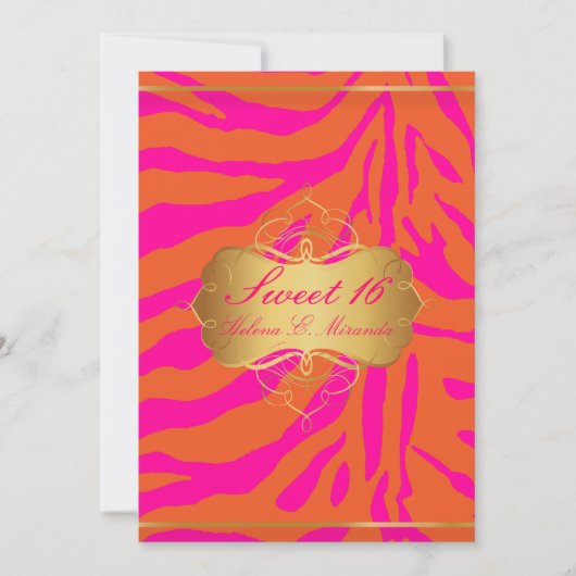 PixDezines Sweet 16/Zebra Stripes Kaart (Voorkant)