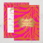 PixDezines Sweet 16/Zebra Stripes Kaart (Voorkant / Achterkant)