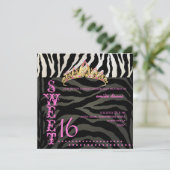 PixDezines Sweet 16/Zebra Stripes Kaart (Staand voorkant)
