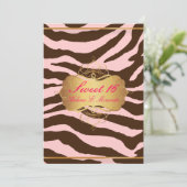 PixDezines Sweet 16/Zebra Stripes Kaart (Staand voorkant)