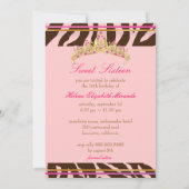 PixDezines Sweet 16/Zebra Stripes Kaart (Achterkant)