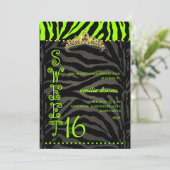 PixDezines Sweet 16/Zebra Stripes Kaart (Staand voorkant)