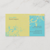 PixDezines Swirls /lemon+aqua Visitekaartje (Achterkant)