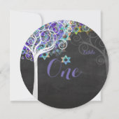 PixDezines tabelnummers boom van leven Mitzvah Kaart (Achterkant)