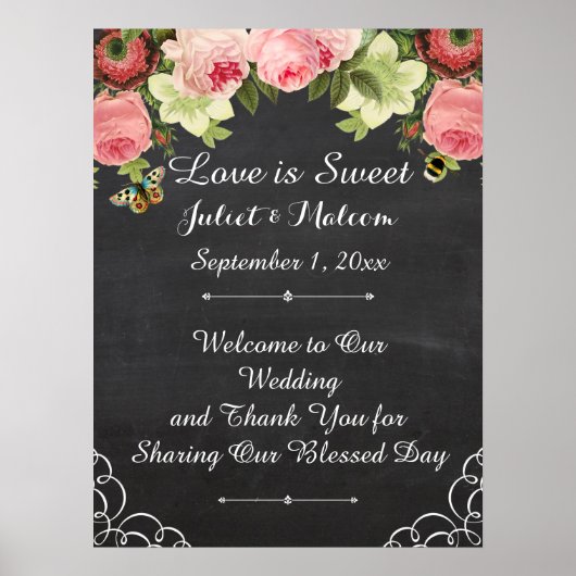 PixDezines tableau de bord/roses vintages/réceptio (Devant)