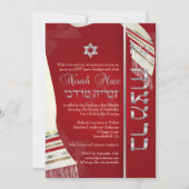 PixDezines TALLIT BAR MITZVAH/RED+SILVER Kaart (Achterkant)