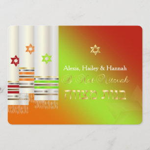 PixDezines Tallits/Stijlvolle B'not Mitzvah/diy kl Kaart