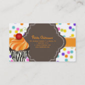 PixDezines tangelo wervelt cupcake + sprenkelingen Visitekaartje (Achterkant)
