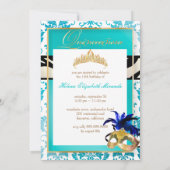 PixDezines Tanza Damask/Quinceanera/Zebra Kaart (Achterkant)