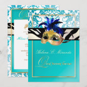 PixDezines Tanza Damask/Quinceanera/Zebra Kaart (Voorkant / Achterkant)