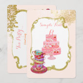 PixDezines-theeparty/bridal/waterverf Kaart (Voorkant / Achterkant)