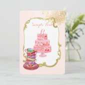 PixDezines-theeparty/bridal/waterverf Kaart (Staand voorkant)