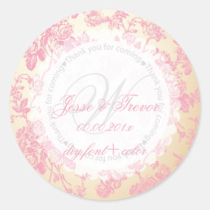 PixDezines  toile/roze Ronde Sticker