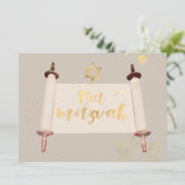 PixDezines  torah scrollbat mitzvah Kaart (Staand voorkant)