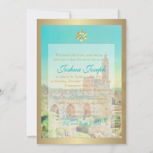 PixDezines Tower of David, Jeruzalem Kaart (Achterkant)