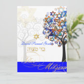 PixDezines TREE OF LIFE BAR MITZVAH Kaart (Staand voorkant)