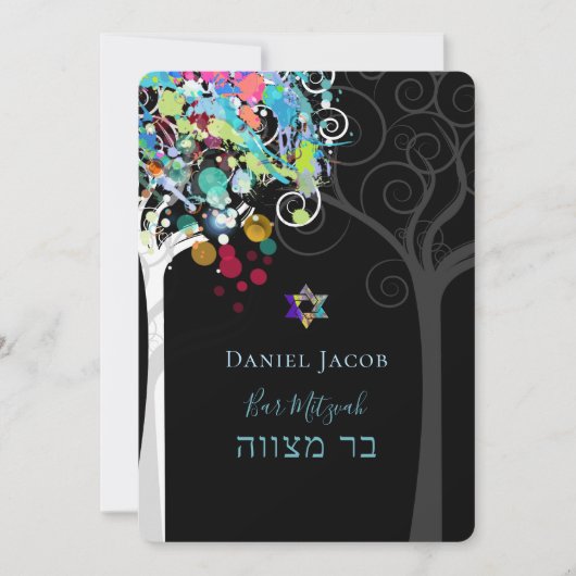 PixDezines tree of life Bar Mitzvah Kaart (Voorkant)