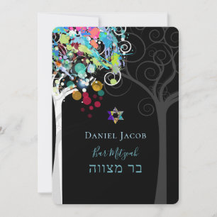 PixDezines tree of life Bar Mitzvah Kaart