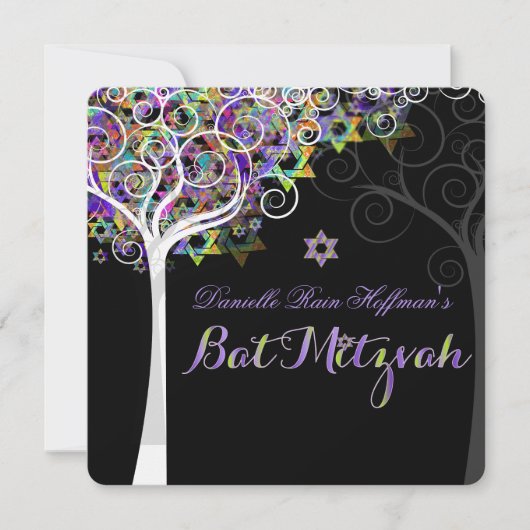 PixDezines tree of life Bat Mitzvah Kaart (Voorkant)