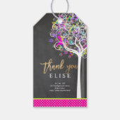 PixDezines Tree of Life Bat Mitzvah/Neon Pink Cadeaulabel (Voorkant)
