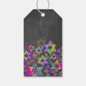 PixDezines Tree of Life Bat Mitzvah/Neon Pink Cadeaulabel (Achterkant)