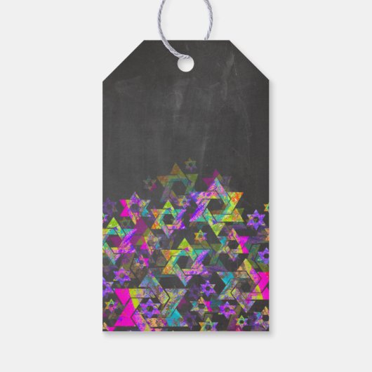 PixDezines Tree of Life Bat Mitzvah/Neon Pink Cadeaulabel (Achterkant)